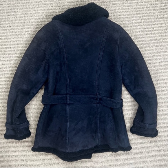 Ralph Lauren 100% Lamb Shearling Womens Black Coat Size Large - Picture 2 of 5